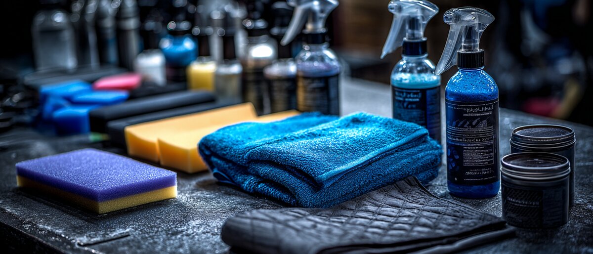 Echipament profesional de cosmetică auto - microfibre, produse și aplicatoare